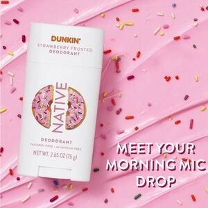 NEW Native Dunkin' Strawberry Frosted Deodorant - Pink